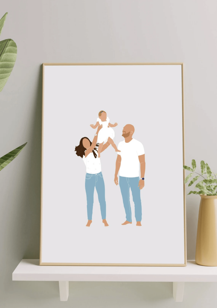 cadeau portrait personnalisé fête des mères